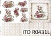 Wielkanoc, Vintage, zające w filiżance, deski, kwiaty, róże*Easter, Vintage, bunnies in a cup, boards, flowers, roses